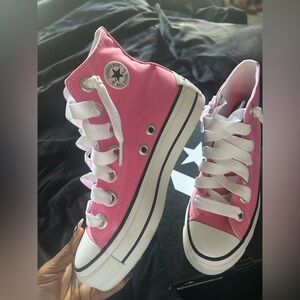 Platform Hightop pink converse chucks-LIKE NEW